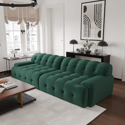102.4" Oversize Loveseat 3D Mesh Fabric Sectional Sofa Modern Comfy Modular Floor Couch