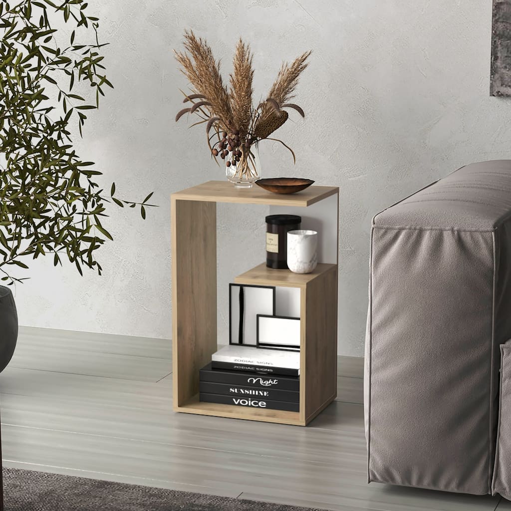 25 Inch High 3-Tier Open Shelf Side Table