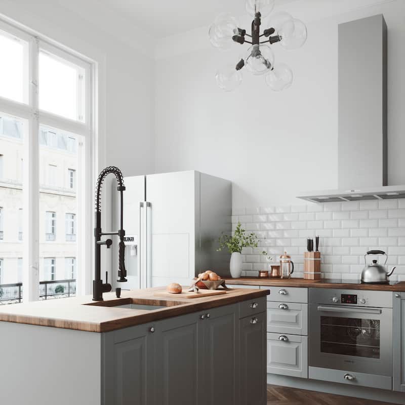 VIGO Zurich 27" H Single Handle Pull-Down Sprayer Kitchen Faucet