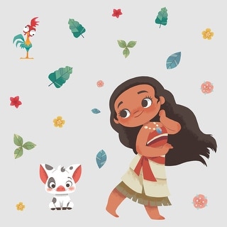 Brown & Green & Red Vintage Moana Giant Wall Decals by RoomMates