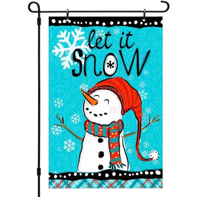 Made in USA Reversible Printed Garden Flag Outdoor Yard Décor Let It Snow by CounterArt® 12 x 18.25 inches