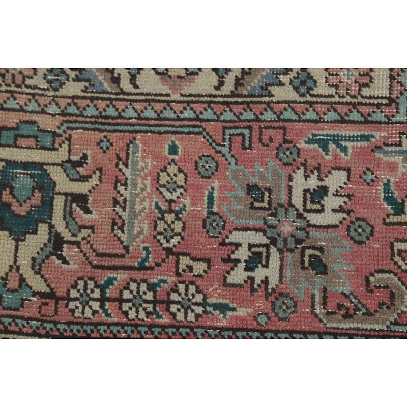 Brown Geometric Tabriz Persian Area Rug Hand-Knotted Wool Carpet - 8'2"x 11'1"