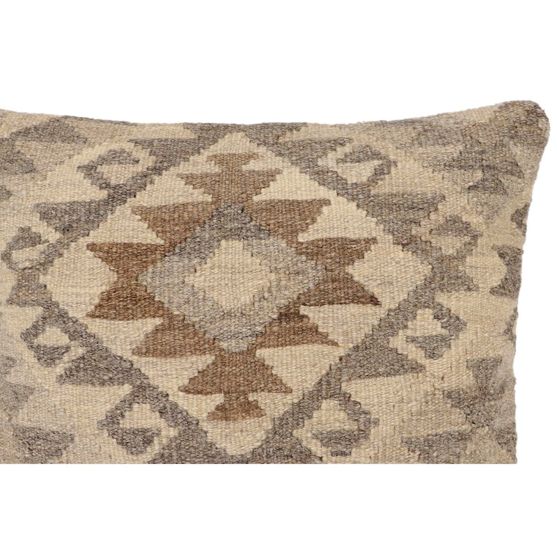 Tribal William Turkish Hand-Woven Kilim Pillow - 18'' x 18''