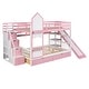 preview thumbnail 16 of 46, Castle Bunk Bed with Slide & Storage Stairs, Wooden Storage Bedframe