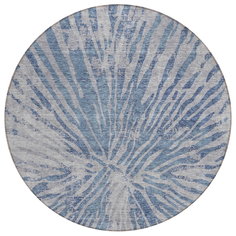 Machine Washable Indoor/ Outdoor Chantille Contemporary Burst Rug