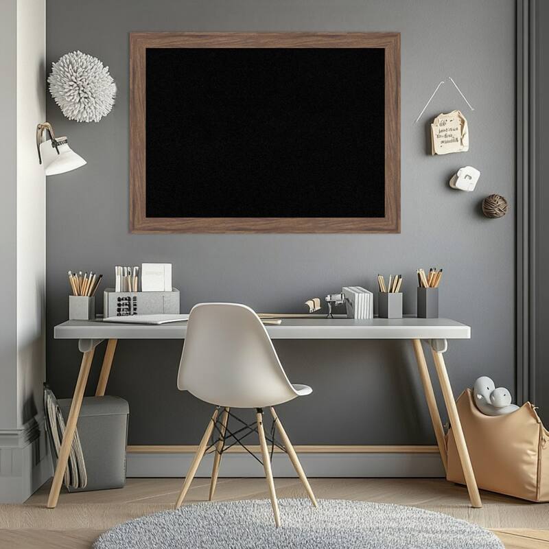 Pia Medium Brown Narrow Framed Cork Board - Bulletin Board, Organization Board, Pin Board