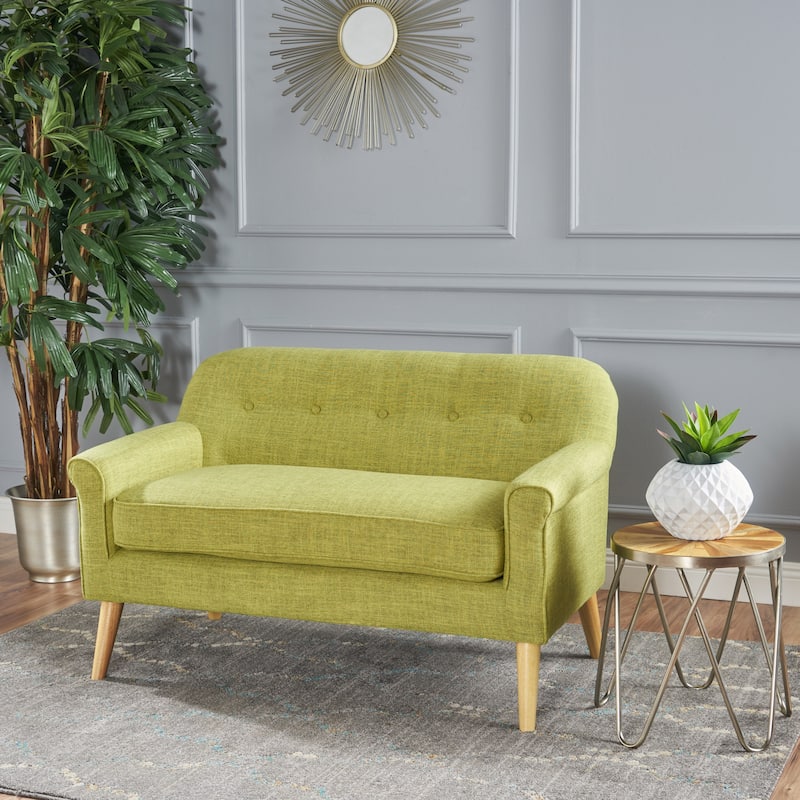 Mariah Mid-Century Fabric Loveseat by Christopher Knight Home - green