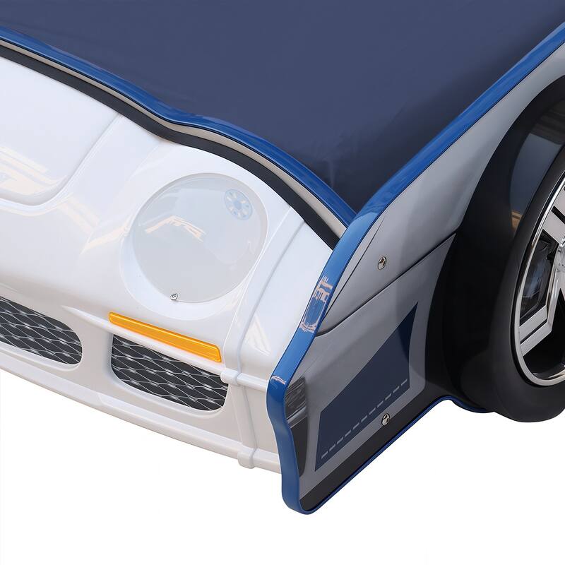 Twin Size Kids Bed Frame, Cool Cartoon Car Bed, Patrol Police Car Bed, Fire Truck Bed, Racing Car Bed for Toddler Floor Bed