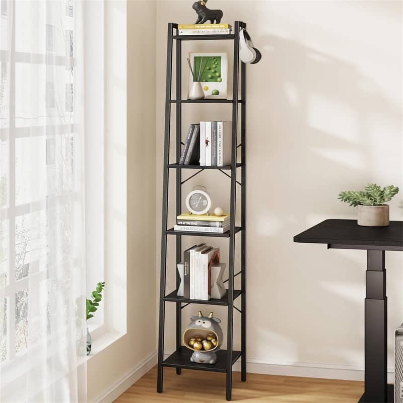 Freestanding Corner Storage Shelve with 6 Tier - 9.45"D x 15.35"W x 72.83"H