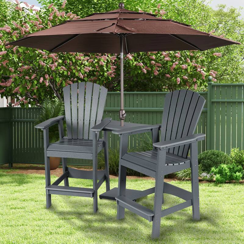 Aoodor Tall Adirondack Chairs Set of 2 with Connecting Tray