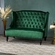 preview thumbnail 1 of 7, Leora Modern Glam Tufted Velvet Wingback Loveseat by Christopher Knight Home Emerald
