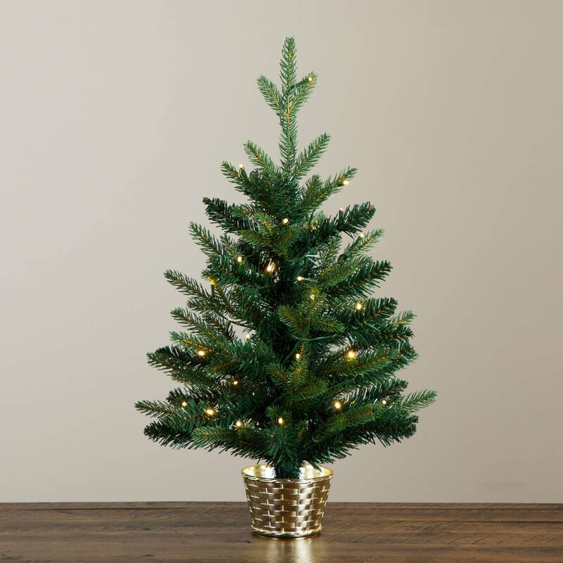 2-ft Pre-Lit Artificial Classic Christmas Tree with 35 LED Lights