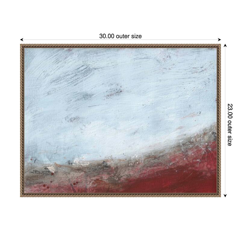 Crimson Horizon by Deb Chaney (30 x 23 in.), Framed Canvas Wall Art Print