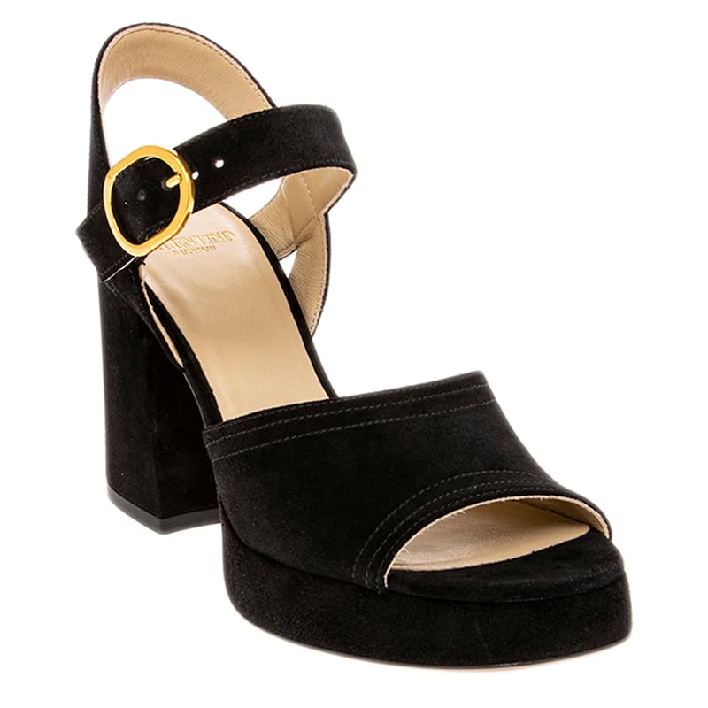 Valentino Fawcette Platform Crust Leather Sandals - 38 EU