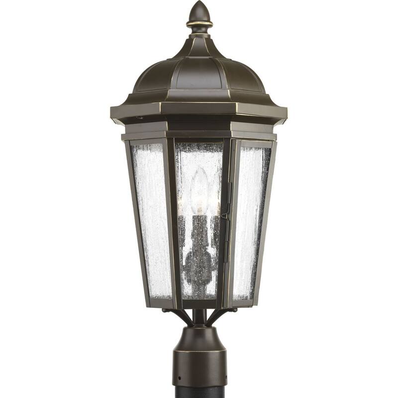 Verdae Collection Three-Light Post Lantern - 25.370" x 14.250" x 14.250" - 25.370" x 14.250" x 14.250"