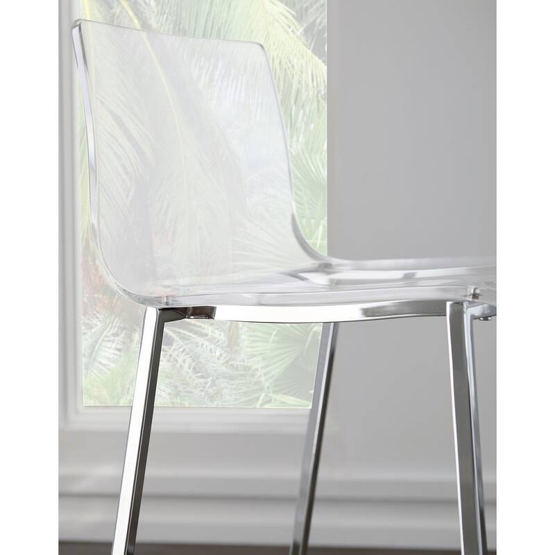 Sasha Stool Chiaro Clear Acrylic Counter Stool with Gold Legs (Set of 5)