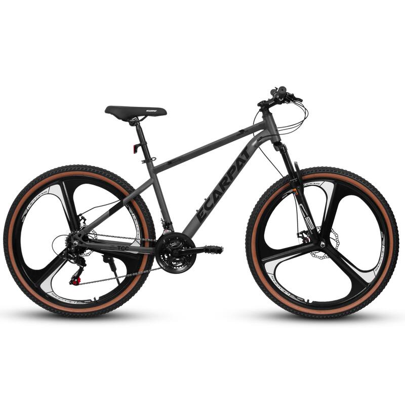 Ecarpat 27.5 Inch Mountain Bike, 21 Speed with Dual Disc Brakes, Front Suspension Fork, High Carbon Steel Frame for Men & Women