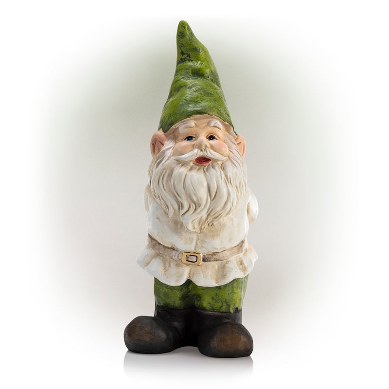Gnome Folding Hands Looking Up Garden Statue