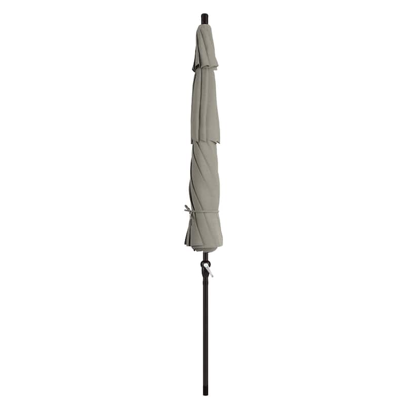 California Umbrella 11' Rd Sunset Series Patio Umbrella Bronze Aluminum Frame Crank Lift Auto Tilt With Olefin Royal Blue