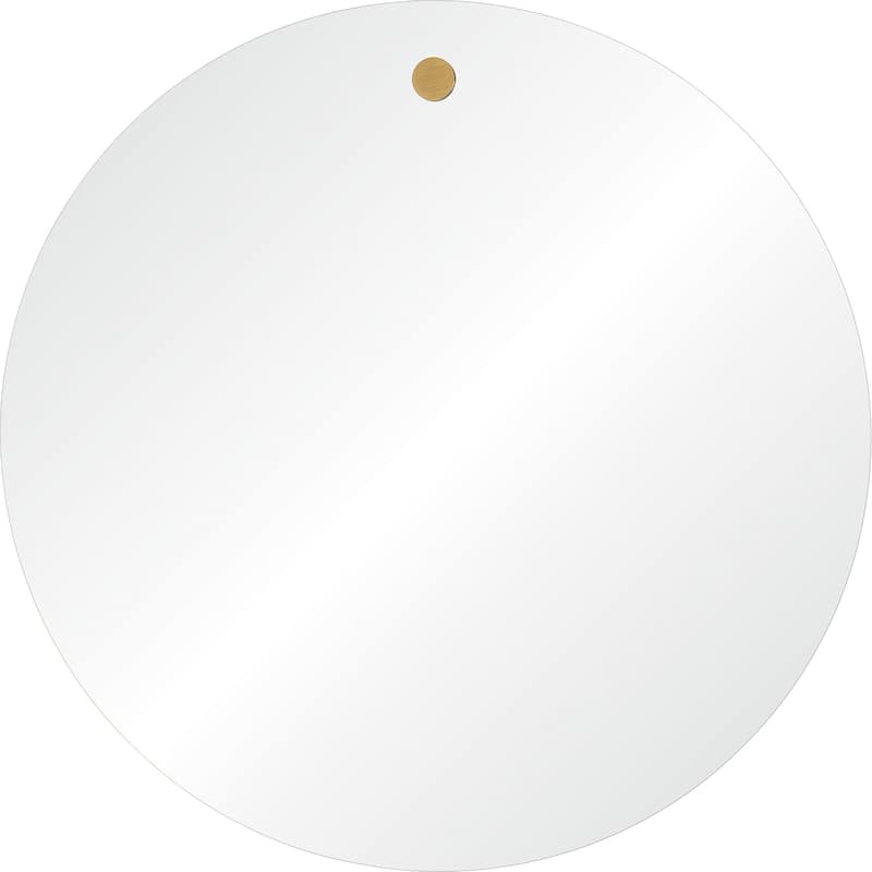 Round Vanity Mirror - 30" - Matte Black and Gold