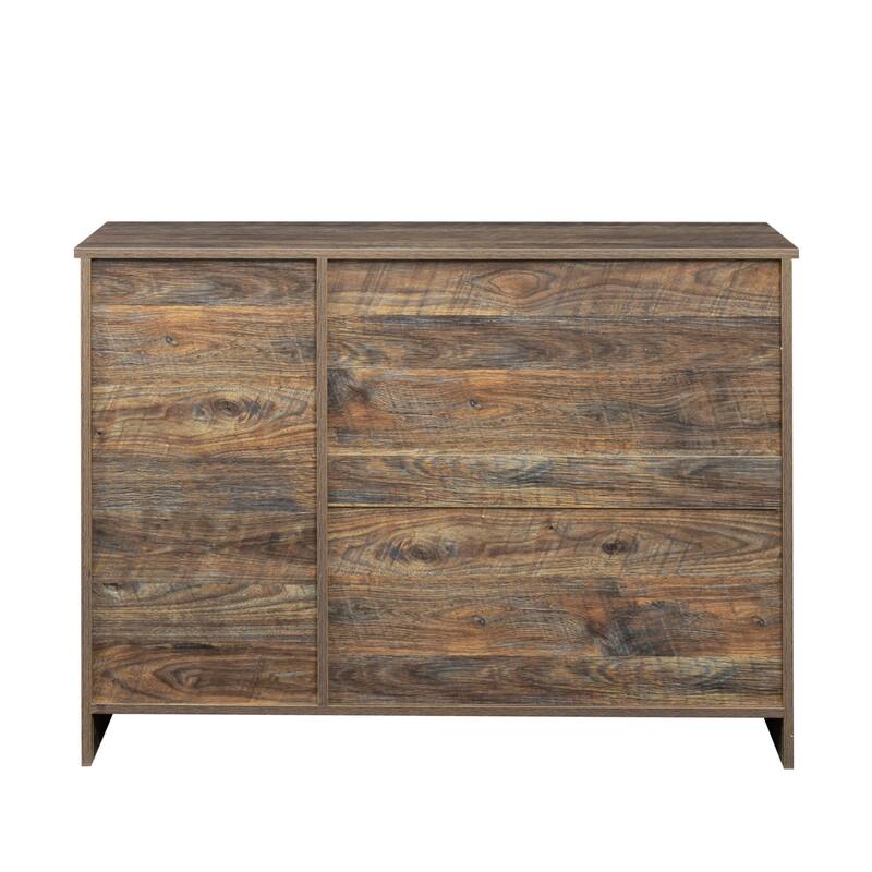 Modern Wood Buffet Sideboard with 2 doors&1 Storage and 2drawers