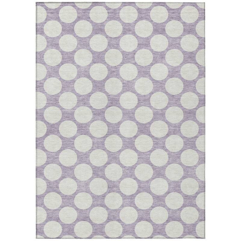 HomeRoots Polka Dot Transitional Rectangle Outdoor Rug