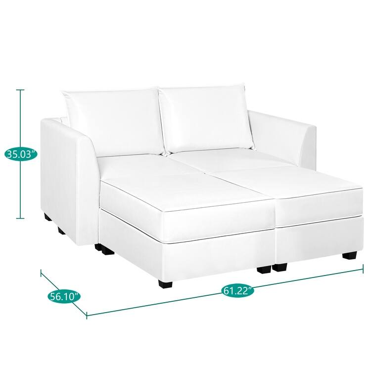 Modern DIY Convertible Modular Sectional Sofa Collection with Loveseat, Sofa, and Ottomans