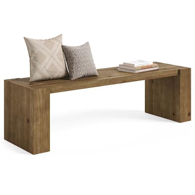 Industrail Solid Wood Entryway Bench Indoor Bench for Living Room