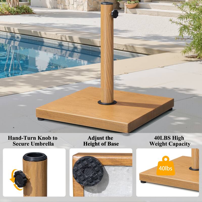 VredHom Outdoor Patio Market Umbrella Square Base Stand