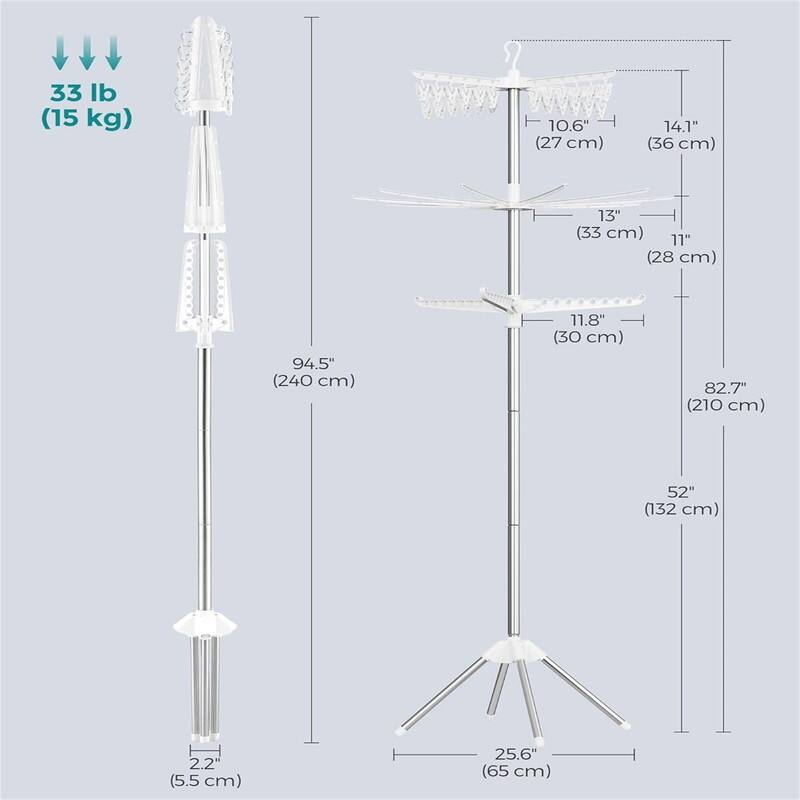 Clothes Drying Rack, 59-Inch Folding Laundry Drying Rack