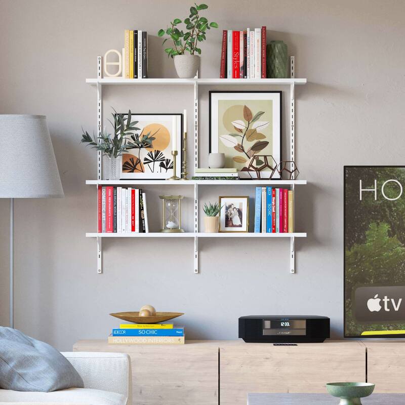 Adjustable Shelf, 36 inch Floating Shelves, Wooden Closet Shelves, Kitchen Shelving, Pantry Shelves, Wall Mounted, Tier Options