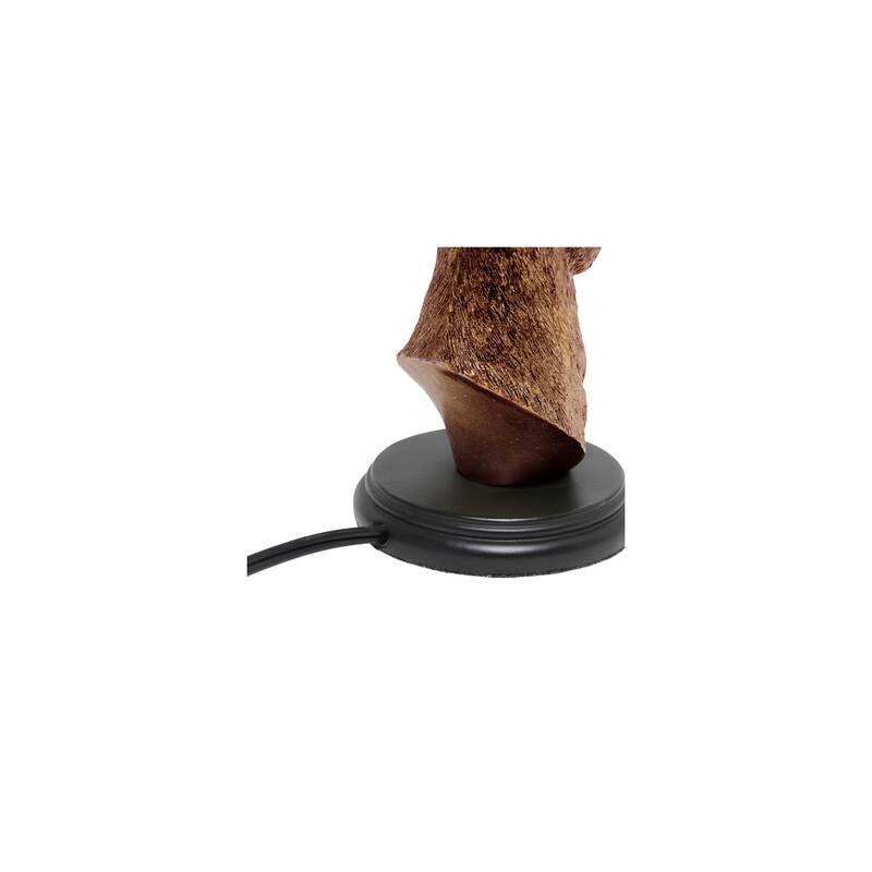 17.25 in. Copper Finish Table Lamp with White Shade, Desk Lamp for Writing and Computer Desks