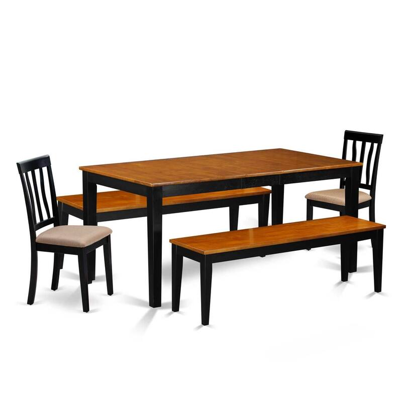 Gothic Dining Room Set 5pc - Kitchen Table & Chairs with Bench - Elegant Design