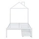 preview thumbnail 10 of 42, Twin Size House Shaped Metal Platform Bed with Drawers