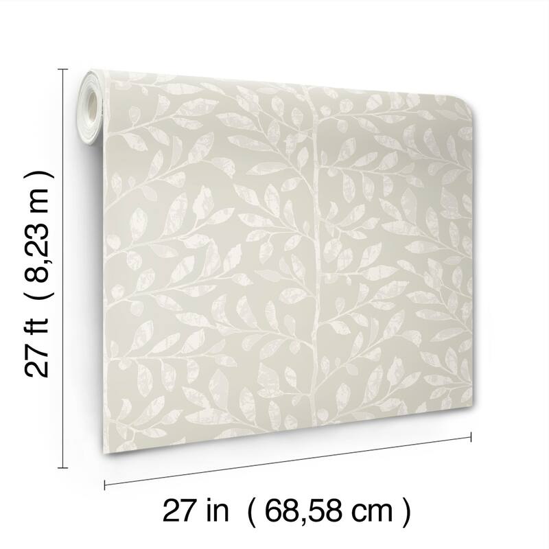 A-Street Prints Sagecrest Light Grey Sapling Wallpaper