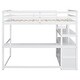 preview thumbnail 27 of 53, Twin Loft Bed with Desk, Shelves, and Drawers, White Finish