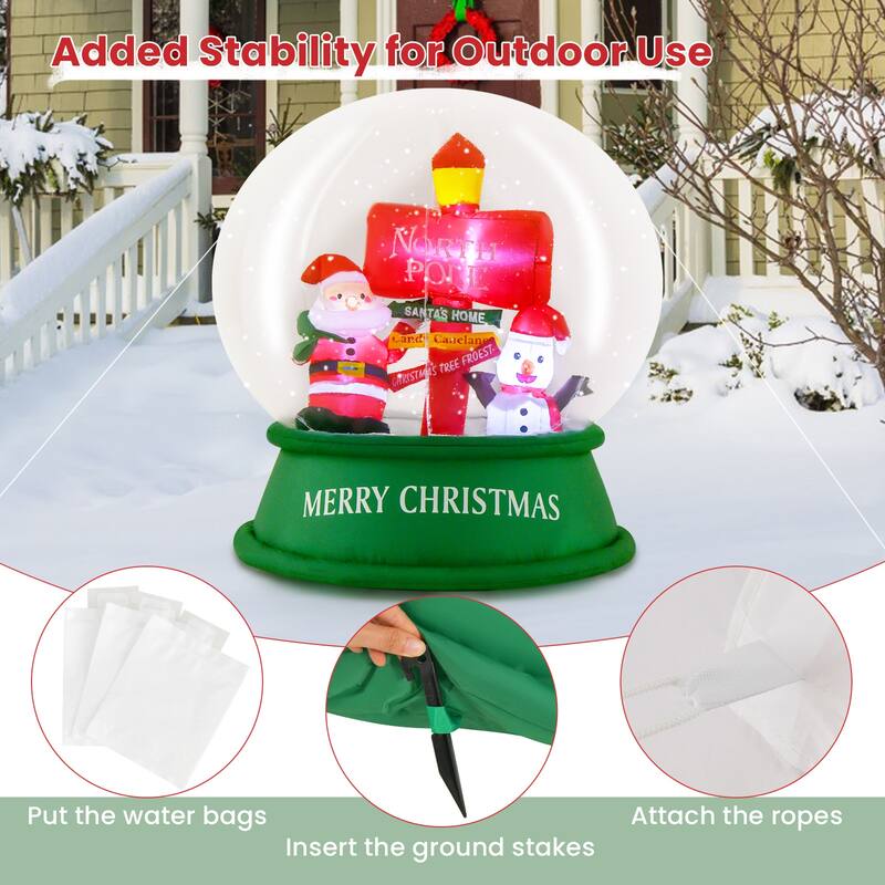 Costway 4 FT Christmas Inflatable Santa Snow Globe Light Up Crystal - See Details