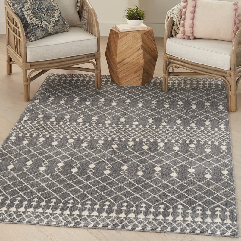 Carson Carrington Drafsen Boho Moroccan Area Rug - 2' 2" x 3' 9" - Charcoal/Ivory - Runner/Rectangle