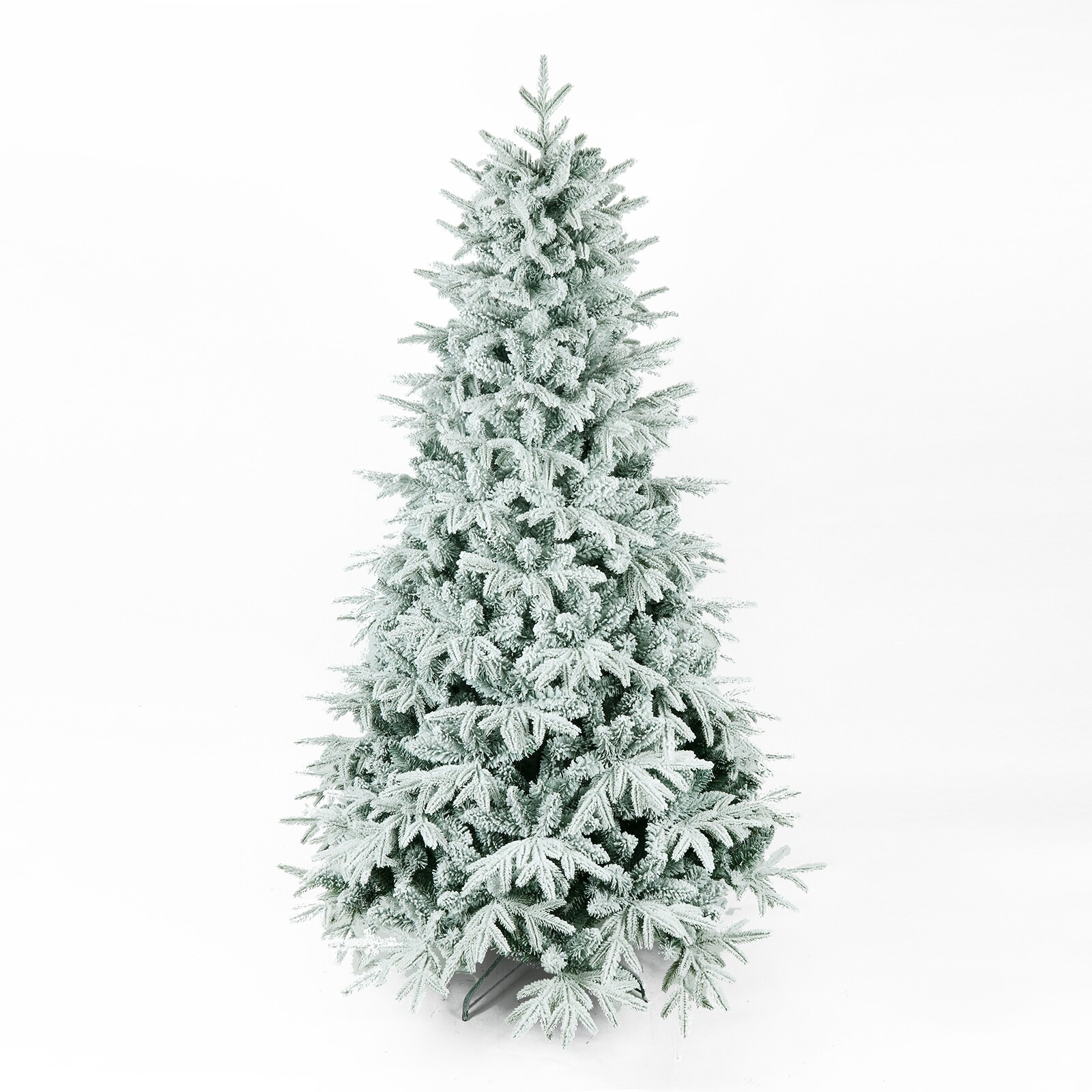 7ft Snow Flocked Christmas Tree with White Realistic Tips Unlit
