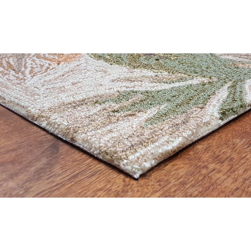 Liora Manne Ravella Tropical Leaf Indoor/Outdoor Rug Neutral