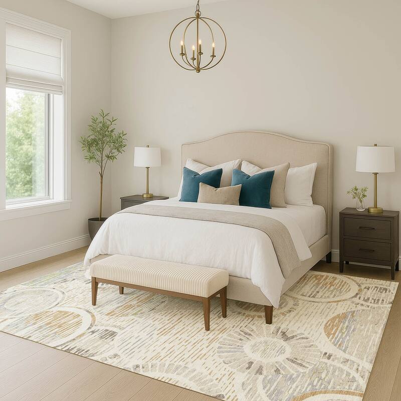 Machine Washable Indoor/ Outdoor Modern Grover Chantille Rug