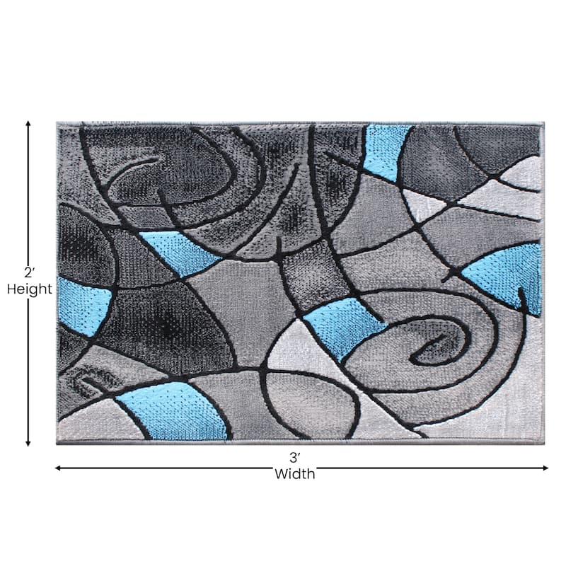 Modern Olefin Accent Area Rug - Abstract Pattern