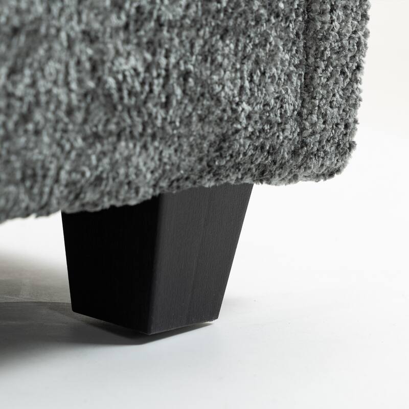 55" Oversized Single Sofa Chaise Lounge with Ottoman, Comfy Reading Chair Upholstered Sleeper Chair with Side Pockets