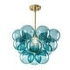preview thumbnail 41 of 63, Glam Single-light Dining Room Glass Globe Bubble Chandelier - 17.7 in