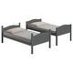 preview thumbnail 7 of 6, Twin over Twin Bunk Bed with Camelback Headboard & Guardrails, Grey