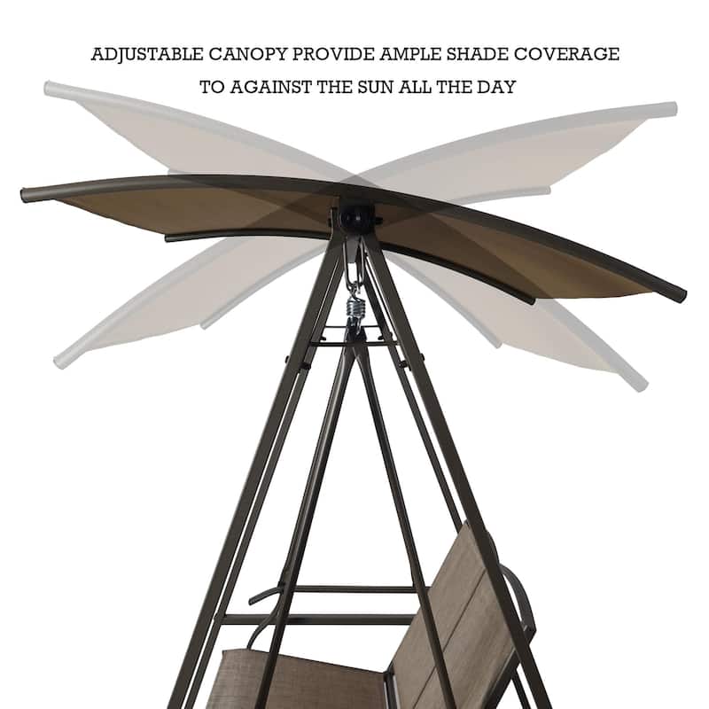 Kozyard Doris 2 Person Outdoor Patio Swing with Breathable Textilence Seat
