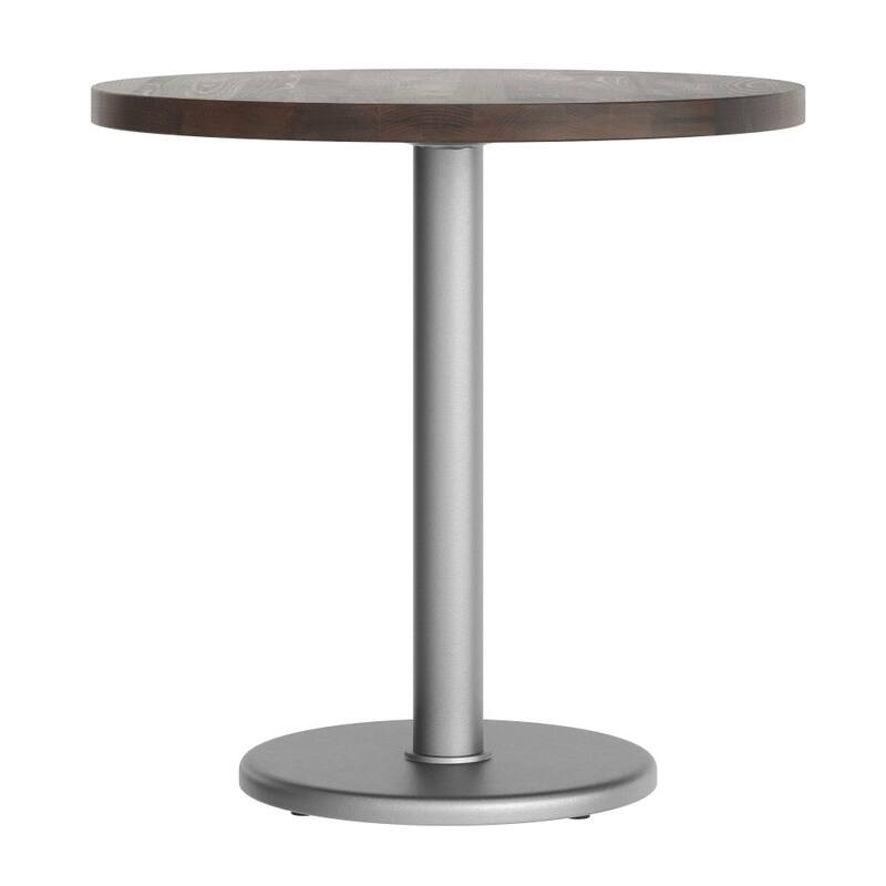 Round Solid Wood Commercial Tabletop with 18" Round Dining Height Base - 30"W x 30"D x 29.5"H