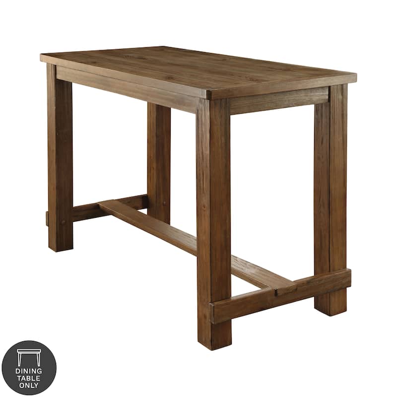 Tays Rustic Oak 60-inch Wide Solid Wood Bar Table by Furniture of America