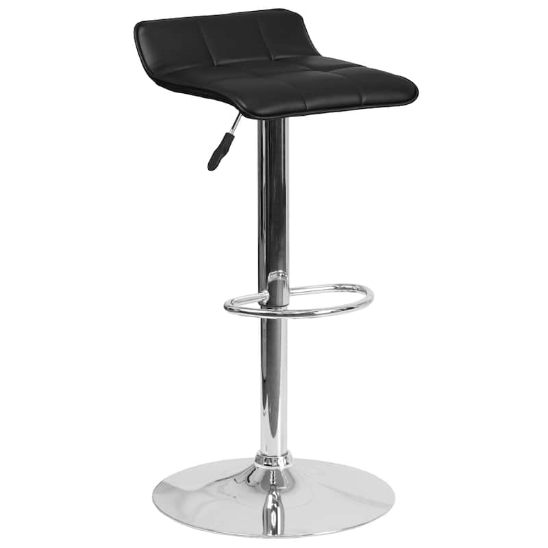Contemporary Vinyl Adjustable Height Bar Stool - 34.5 to 43"