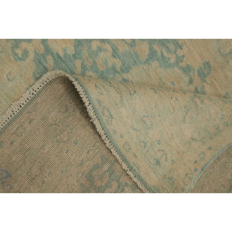 Hand Knotted Oriental 100% Wool Carpet Traditional Floral Navy Blue & Blues Ziegler Area Rug - 6' 6'' X 5' 4''